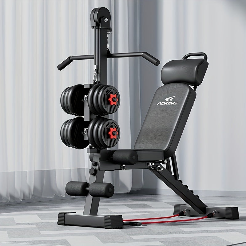 Banc Abdominaux Professionnel avec Haltères | Musculation &amp; Gainage