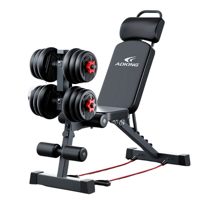 Banc Abdominaux Professionnel avec Haltères | Musculation &amp; Gainage